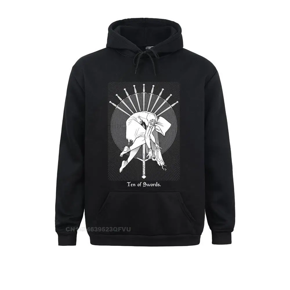 Awesome Ten Of Swords Tarot Card Hoodie Men Cotton Sweater The Magician Skull Magic Gift Japanese Streetwear