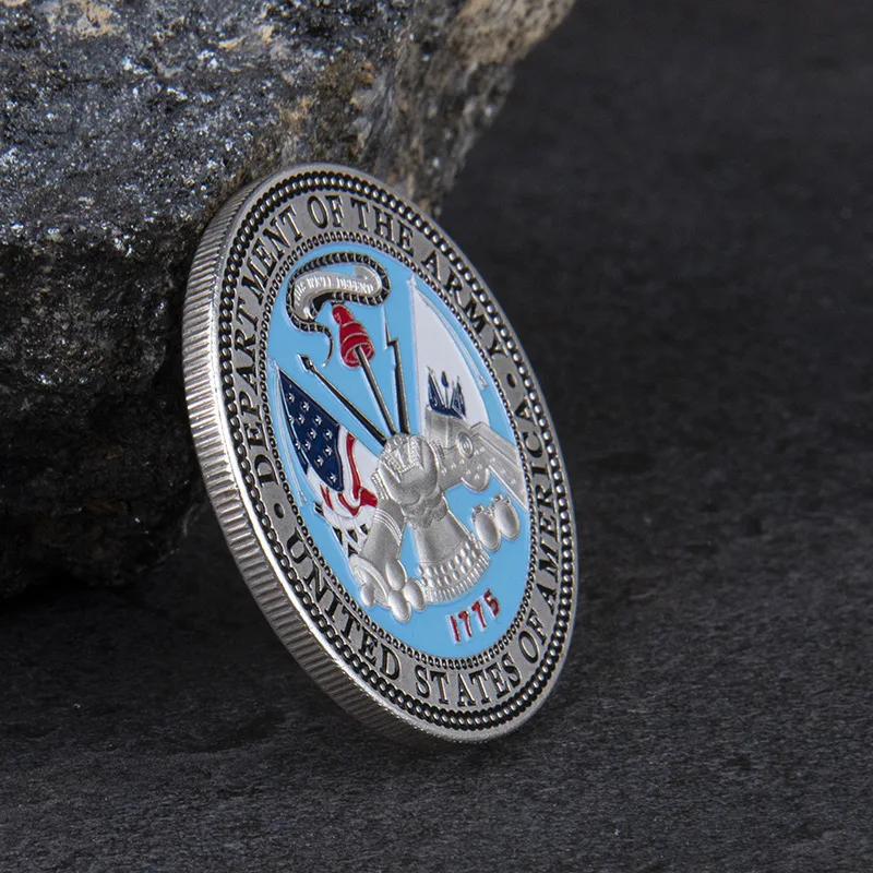

Silver Plated Challenge Coin Rangers Lead The Way Army Souvenir Antique Medal Skull Badge Coins Collectible Gift to a friend