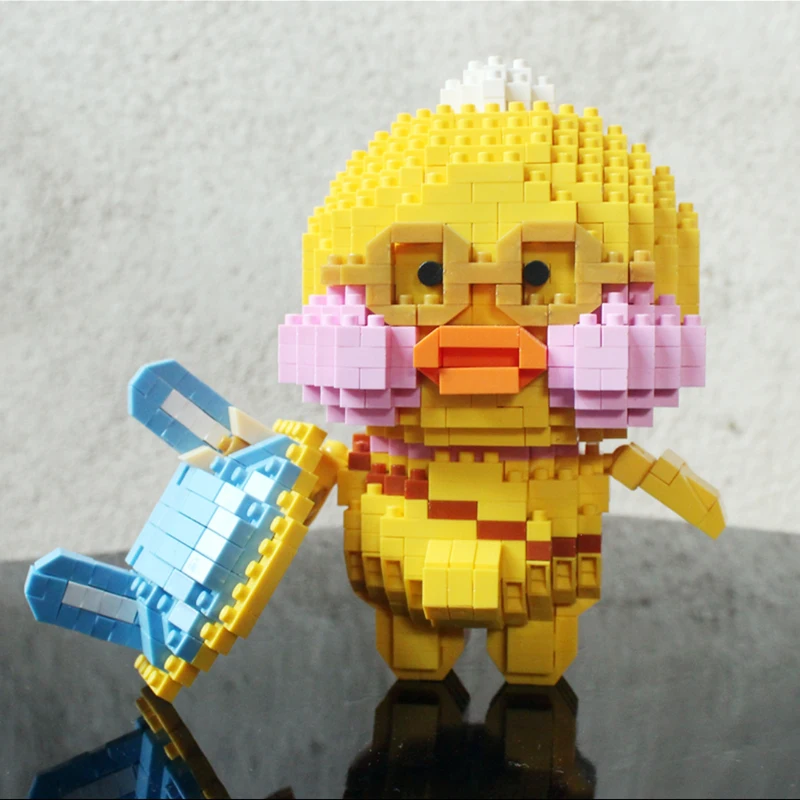LOZ 9773 Animal World Cartoon Yellow Glasses Duck Pet 3D Model DIY Mini Diamond Blocks Bricks Building Toy for Children no Box | Игрушки и