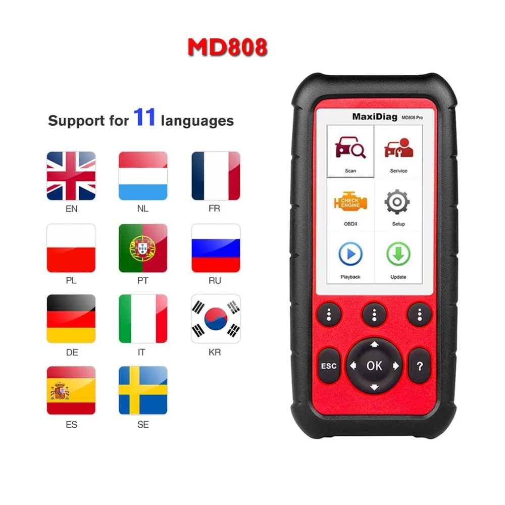 

Autel MD808 PRO OBD2 сканер автомобильный диагностический инструмент для двигателя, коробки передач, SRS и ABS с EPB, сброс масла, DPF,SAS,BMS Автомобильный ск...