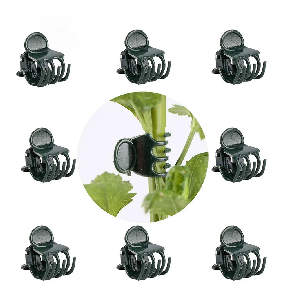 

100-Pack Orchid Clips Dark Green Plant Support Garden Flower Vine Clips Supporting Stems Vines Stalks Grow Upright Flowers