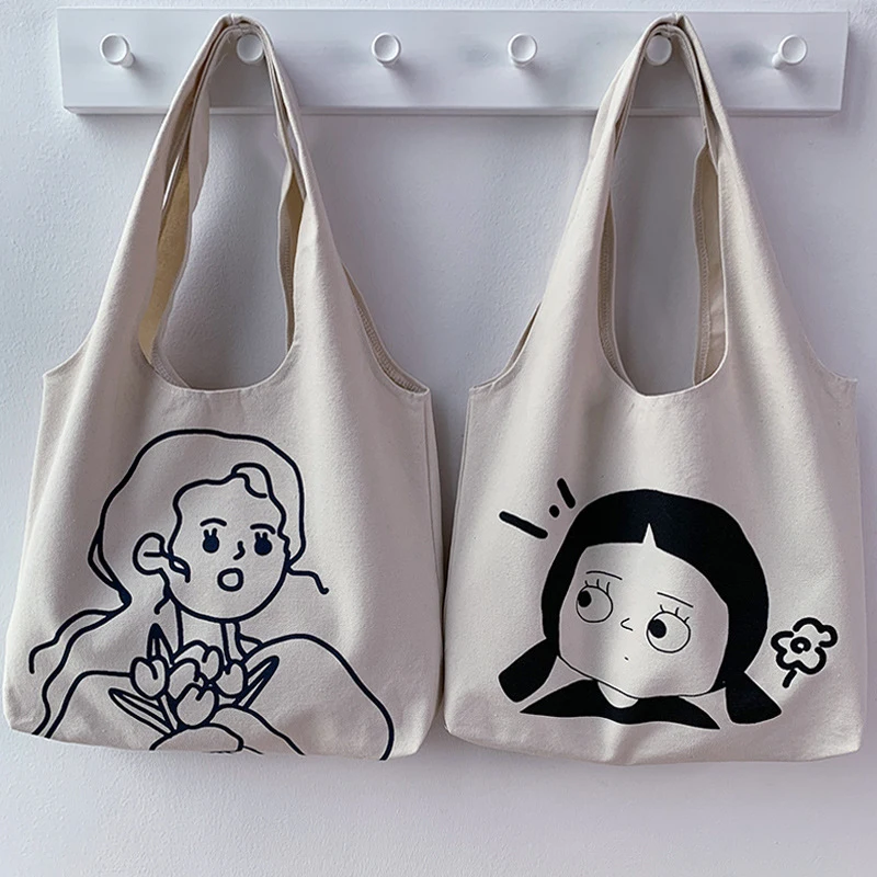 

Canvas Totes Purses and Handbags for Women 2021 Girls Female Shoppers Casual New Fashion Cute Large Capacity Letter Bags Wallets