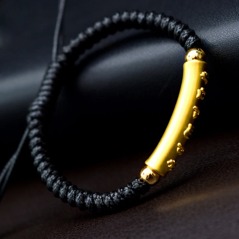 Браслеты и браслеты BOEYCJR с тибетской мантрой золотистого цвета ручная работа 999