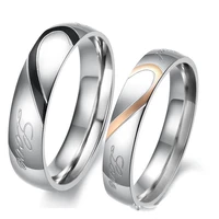engagement wedding rings for men women engraved real love couple ring stainless steel trendy jewelry valentines day gift