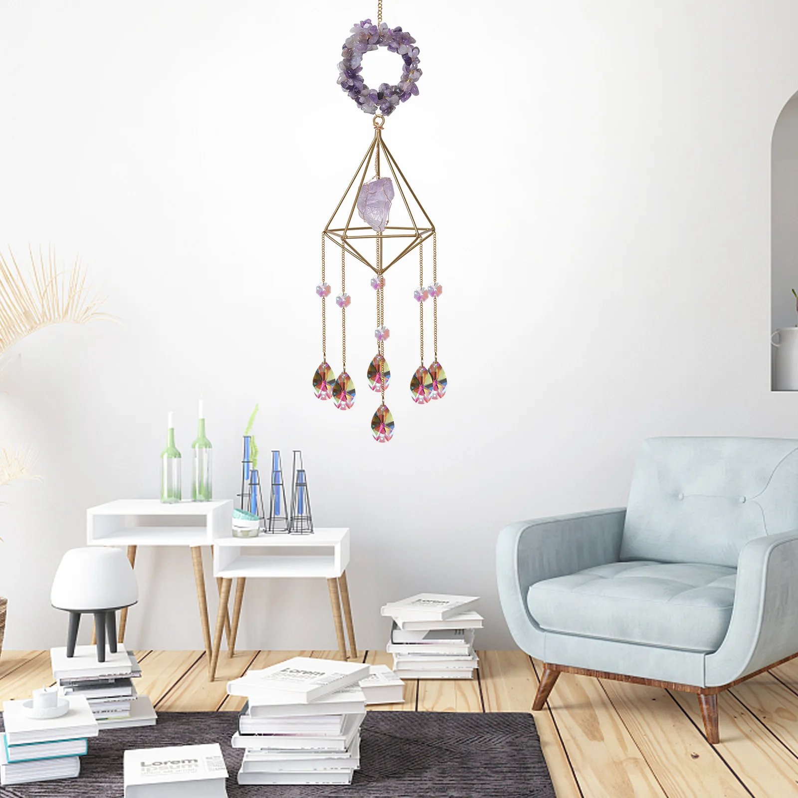 

Хрустальные украшения, стеклянные призмы, подвесная подвеска, цветные гравий, садовые ремесла, хрустальные призмы, подвеска, украшение, под...