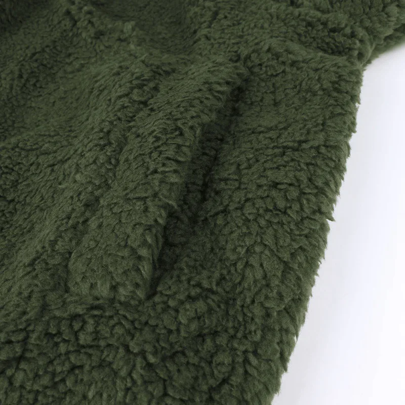 

Autumn Winter Warm Velvet Coat Women Solid Color Lapel Long Sleeve Jacket