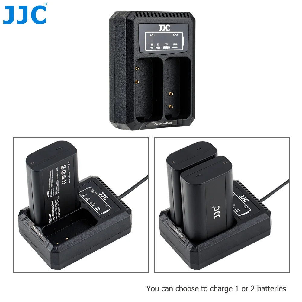Зарядное устройство JJC USB для двух батарей Panasonic Lumix DC S1 S1R Cameras заменяет S1H|Зарядные