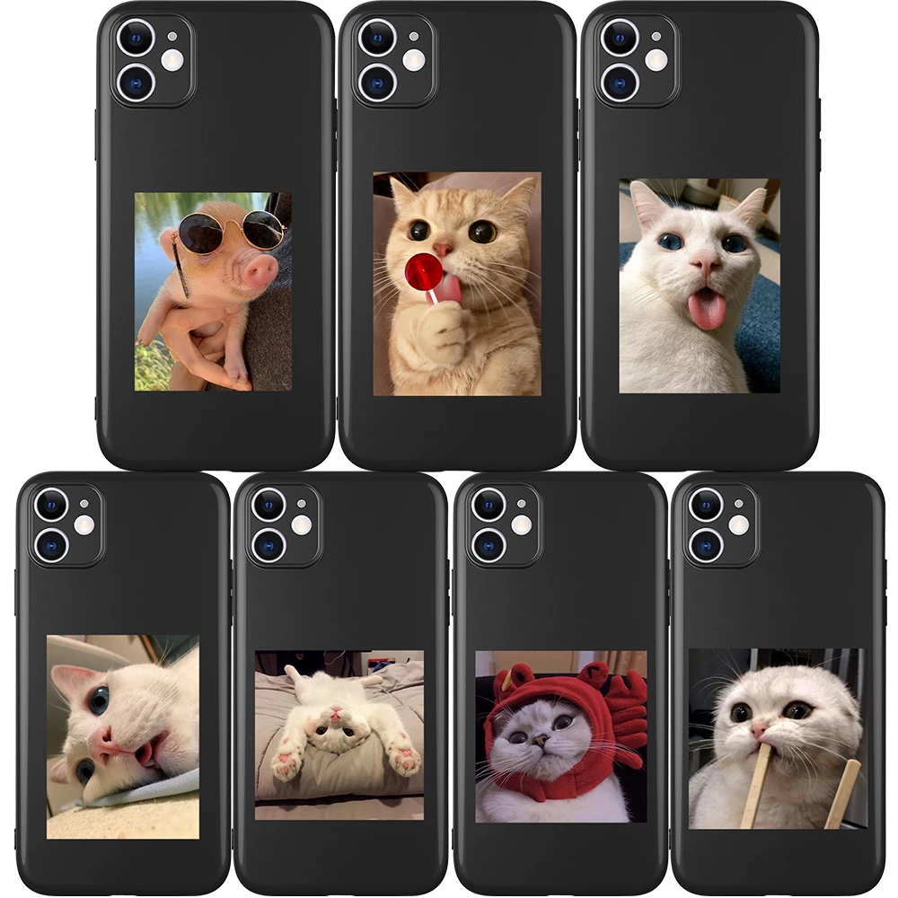 

Hot Cat Cute Cartoon Funny Pattern for IPhone 12 Pro Max 5 6 6S 7 8 SE 2020 Plus X XS XR 11 Pro Max Phone Case Cover Funda Shell