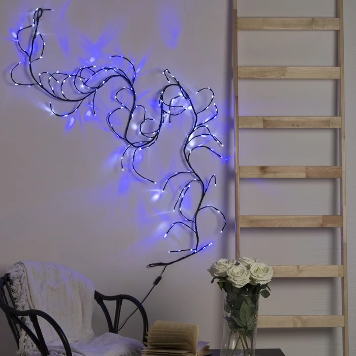 Ветка светодиодная Д:3 м Н.Т. LED 160/40 эффект мерцания 220 В БЕЛО СИНИЙ 3652327|Наружное