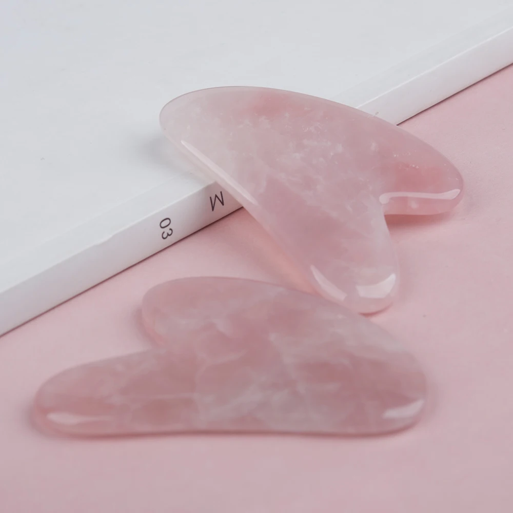 Натуральный розовый кварц Нефритовый ролик для гуаши набор снятия морщин