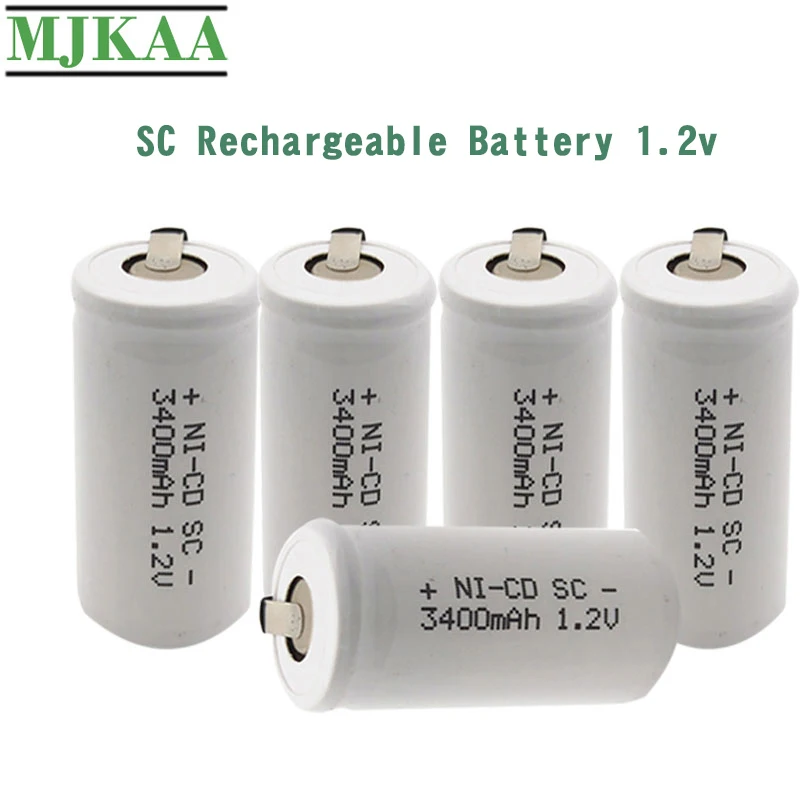 

15/18/30pcs SC Battery 3400mAh 1.2V 22*42 Ni-CD Rechargeable Batteries with Extension Cord for Electric Drill Screwdriver