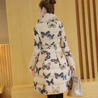jackets fashion winter cotton 2020 new medium long jacket plus size butterfly printed warm female parkas thicken coat ladies