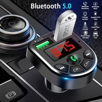 led fm transmitter bluetooth compatible 5 0 car kit dual usb car charger 3 1a 1a 2 port mp3 player for iphone for car u disktf