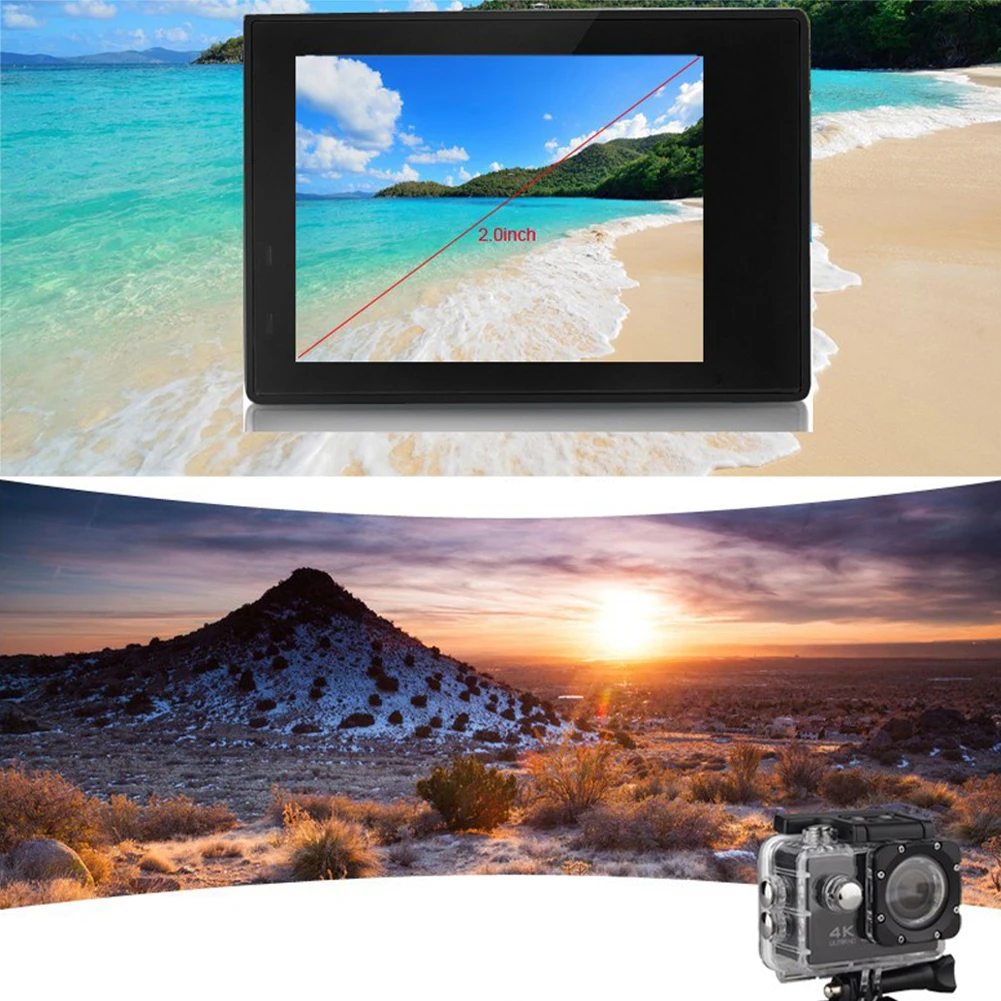 

Anti-shake H10 Action Camera Ultra HD 4K / 60fps WiFi 2.0" 170D Underwater Waterproof Cam Helmet Vedio go Sport pro Camera