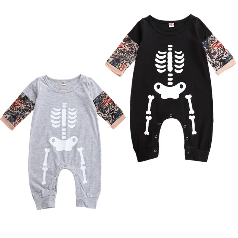 Для маленьких мальчиков и девочек Ромпер на Хэллоуин комбинезон с длинным