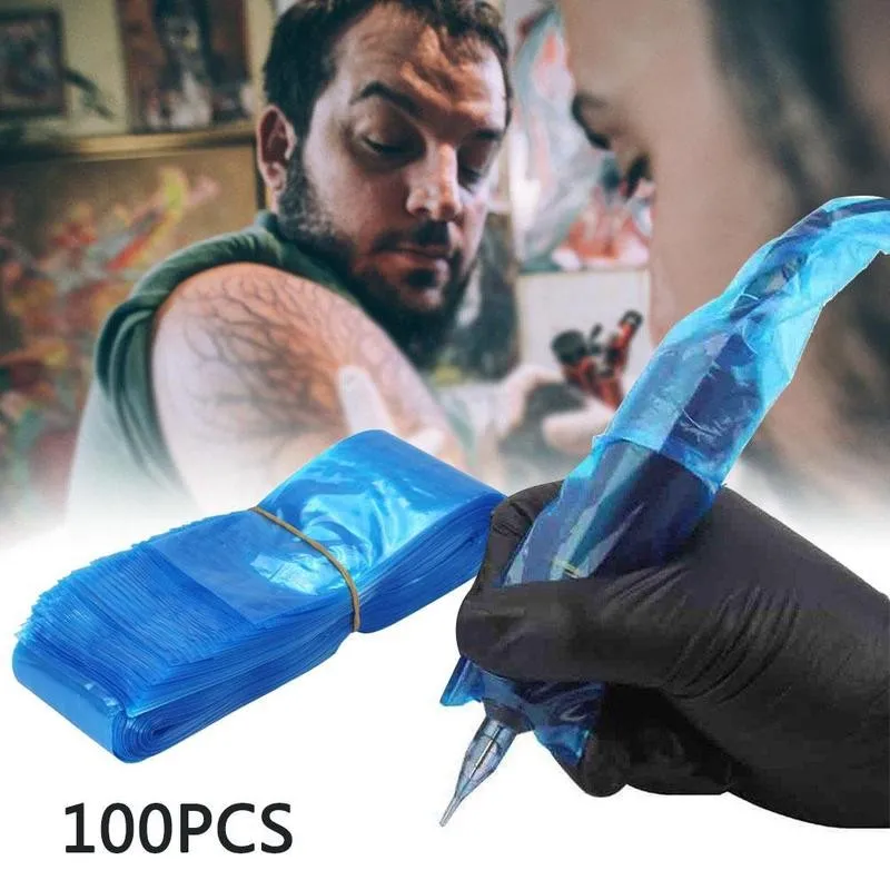 

100pcs Tattoo Clip Cord Sleeves Disposable Plastic Hygiene Machine Cover Bag Covers Bags For Tattoo Machine Tattoo Accessory
