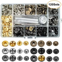 leather snap fasteners kit12 5mm metal button snaps press studs 4 installation tools 6 color leather snaps for clothes jackets