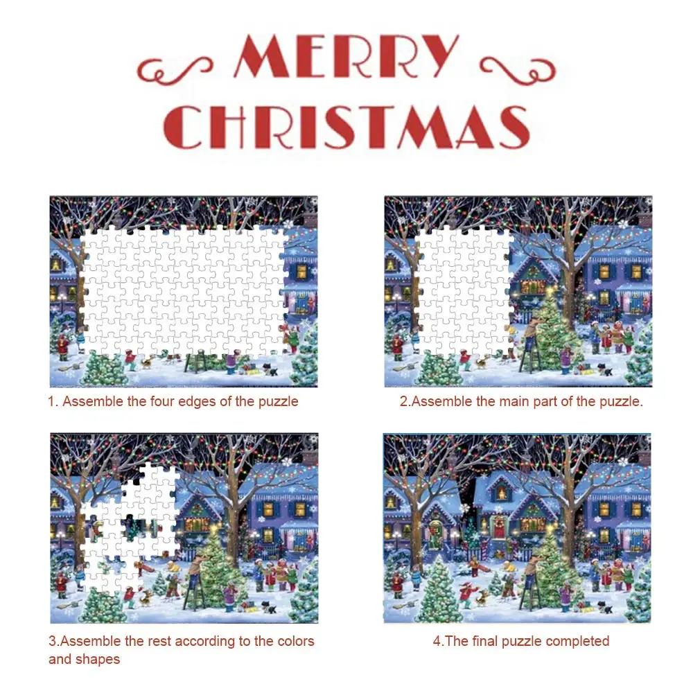 

1000 Pieces Puzzles Christmas Jigsaw Adult Kids Jigsaw Puzzle Educational Decompression Puzzle Toy
