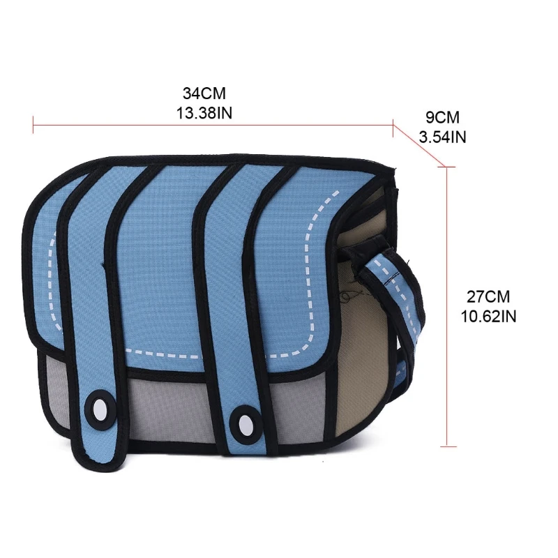 

3D Style 2D Drawing Cartoon Bag Comic Messenger Shoulder Crossbody Bags Mochilas