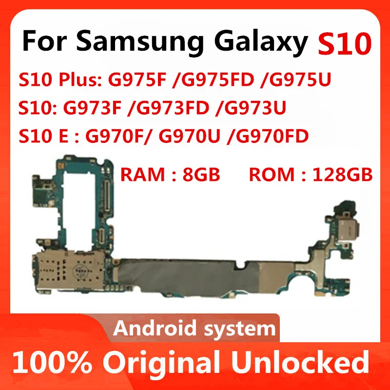 128 ГБ для Samsung Galaxy S10 / Plus S10E материнская плата G975F G975FD G975U G973F G973FD G973U G970F G970U G970FD с