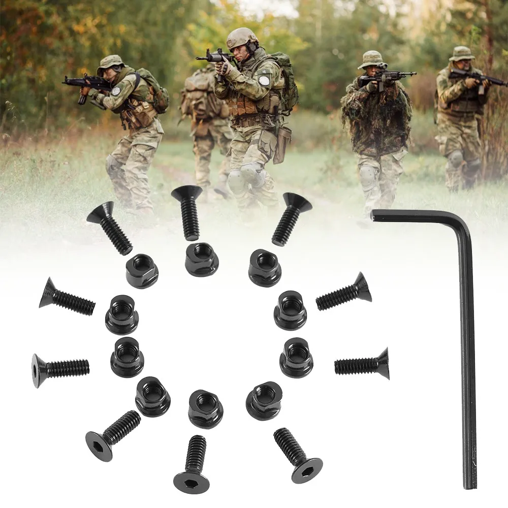 

10 Pcs/lot Keymod Metal Screw and Nut Tactical Screw Replacement Set for Keymod Mod Rail Sections Hunting Gun Accessories