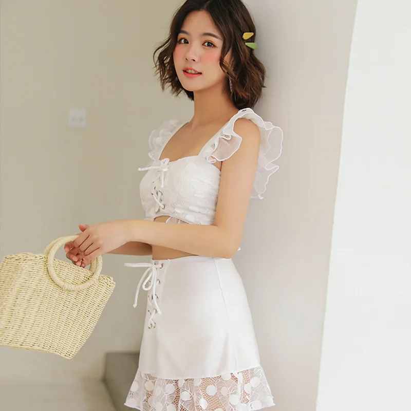 Купальный костюм юбка для похудения высокая талия бикини купальный танкини