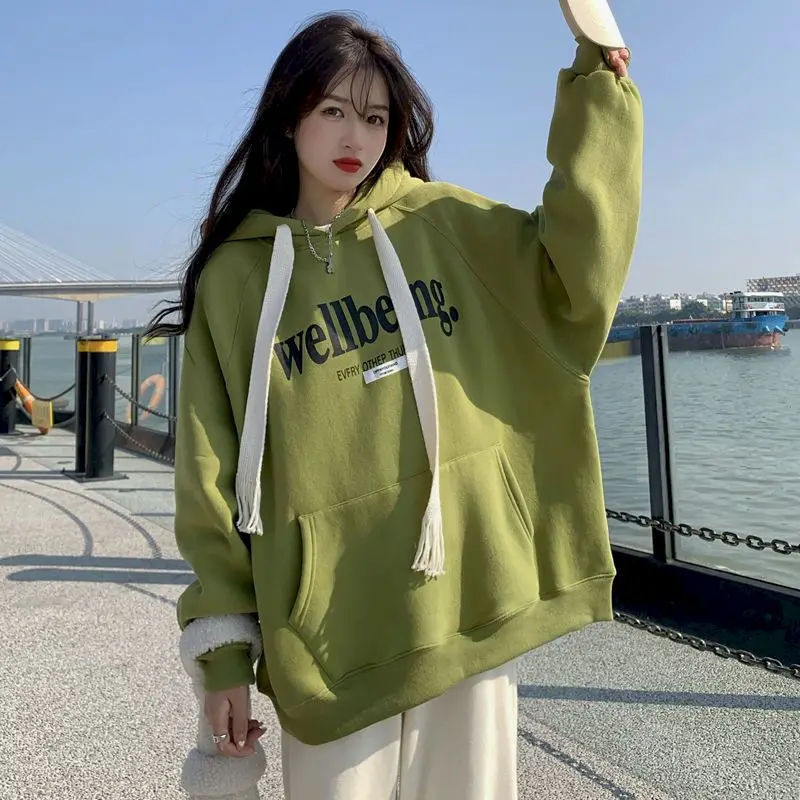 

Женские толстовки с надписью, свитшоты, повседневные свободные пуловеры с капюшоном, женская уличная одежда большого размера в стиле готик...