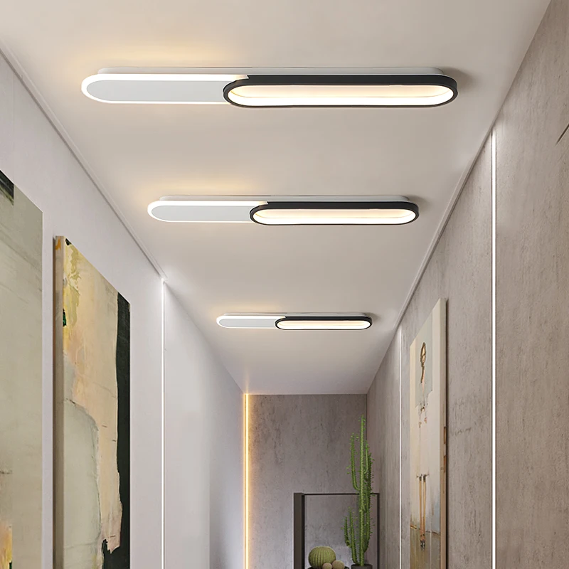 

modern led Chandelier lights For Bedroom corridor Office Black and white nordic decoration home Minimalism chandelier fixtures