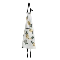 pineapple printed nordic style cotton kitchen aprons with adjustable neck strap and pockets sleeveless bbq baking cooking