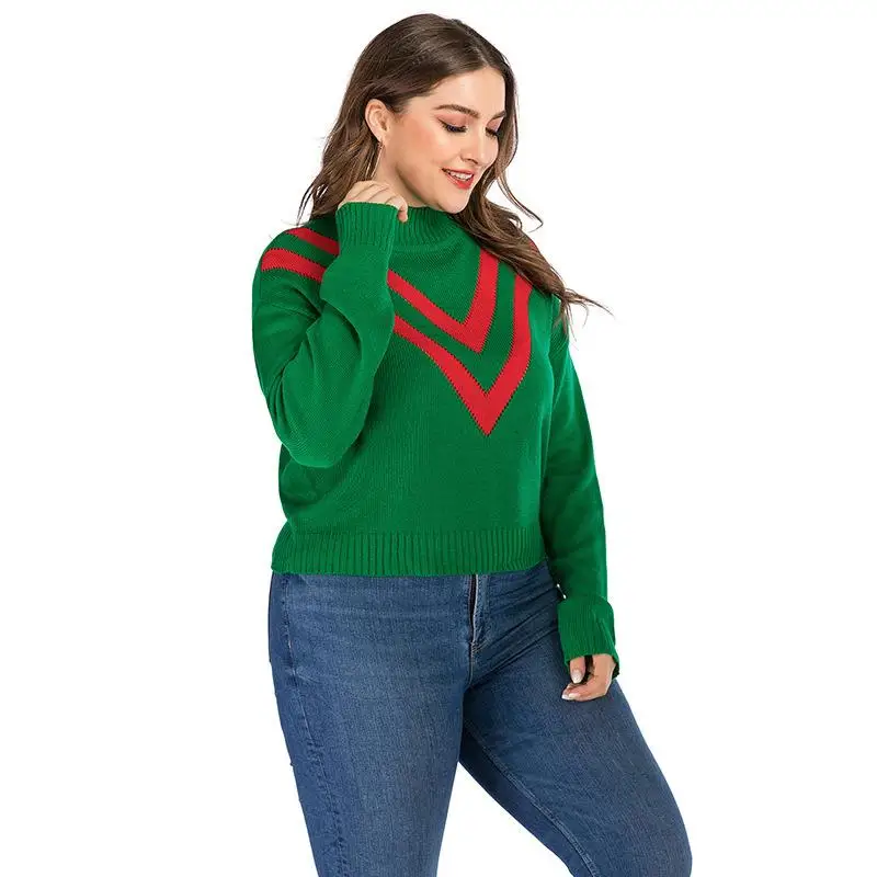 XL-4XL 2019 Autumn Large size Women Knitted Sweaters Winter Casual Loose Turtleneck Sweater Lady Plus Knitting Tops | Женская одежда
