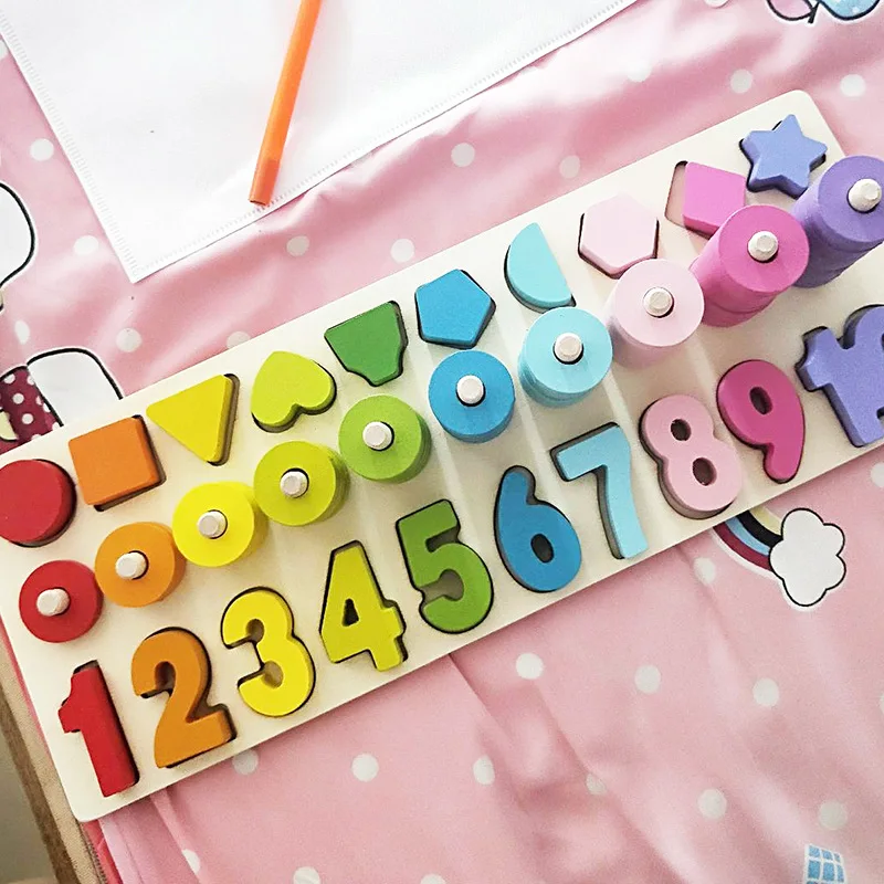 Fishing three-in-one logarithmic board digital shape matching cognitive math teaching AIDS Montessori early education educationa | Игрушки и