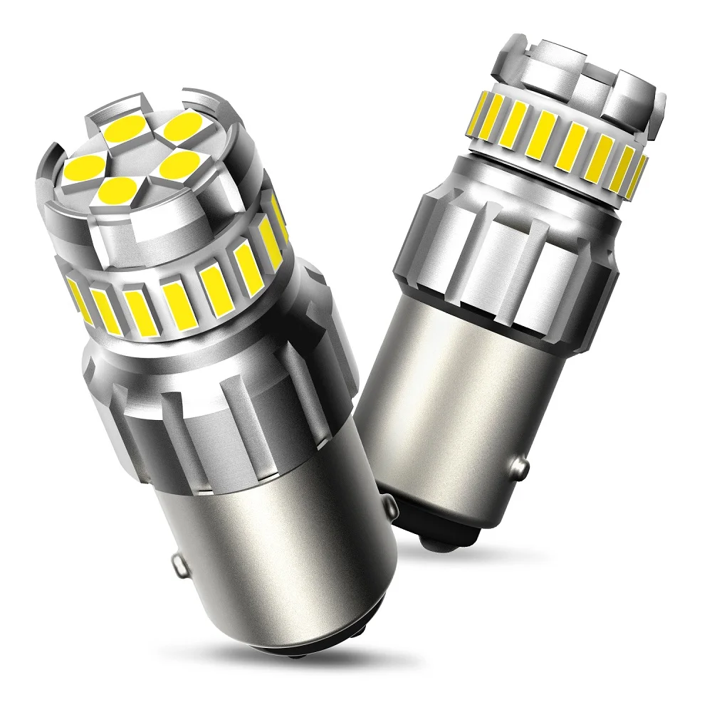 2x P21W led BAY15D BA15S белая 1200Lm светодиодный льная Светодиодная лампа P21/5W 1156 3030 4014SMD 6500K