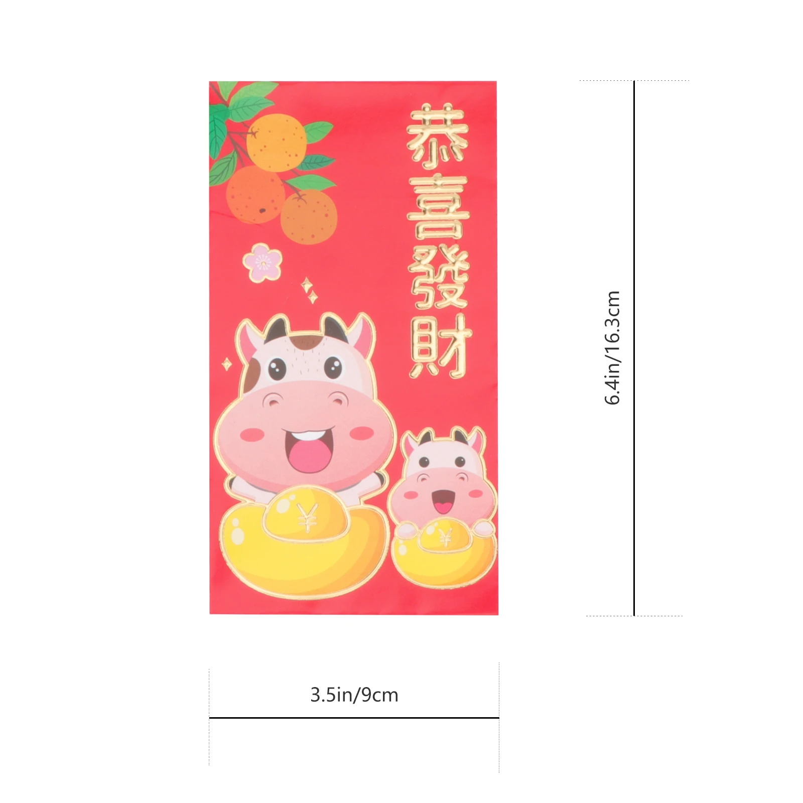 

60pcs Red Packet 2021 New Year Money Pack Money Packet Red Envelopes Cartoon Ox Zodiac Red Envelopes Party Gift (Random Style)