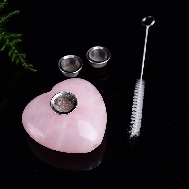 50 мм в форме сердца натуральная кварцевая Хрустальная труба с металлическая