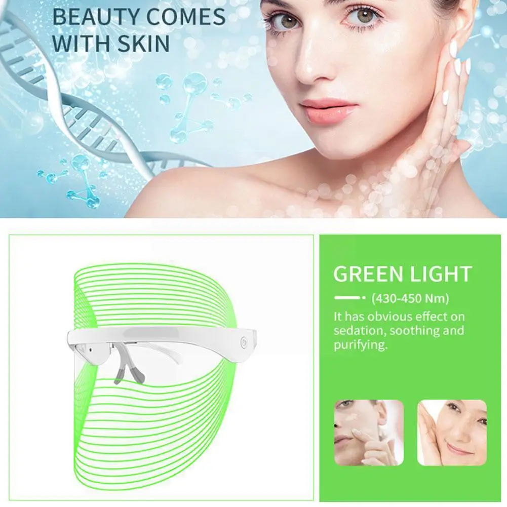 

7 Color LED Mask Red Light Therapy Skin Rejuvenation Beauty Treatment Face Home Aging Massager Skin Anti Whitening Device S A4I0