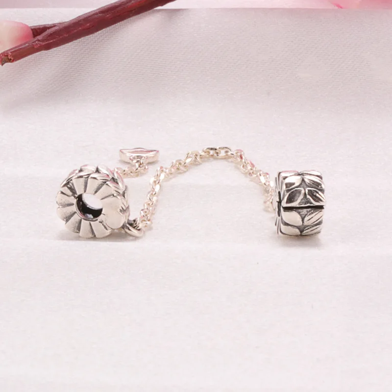 

Free Shipping Real 925 Sterling Silver Creative Flow Grain Fashion Safety Chain Fit Pandora Women Bracelet&necklace Diy Jewelry