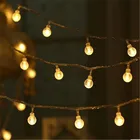 Праздничный светильник цепи мяч гирлянды светодиодные светильник ing 10 м 20 220v лампа светильник строка Водонепроницаемый на открытом воздухе, свадьбы, Рождества, светодиодные строки