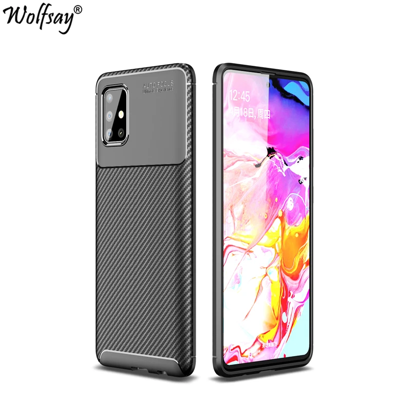 

For Samsung Galaxy M40S Case Bumper Soft Silicone Anti-knock Carbon Fiber Shockproof Cover For Samsung M40S Case For Galaxy M40S