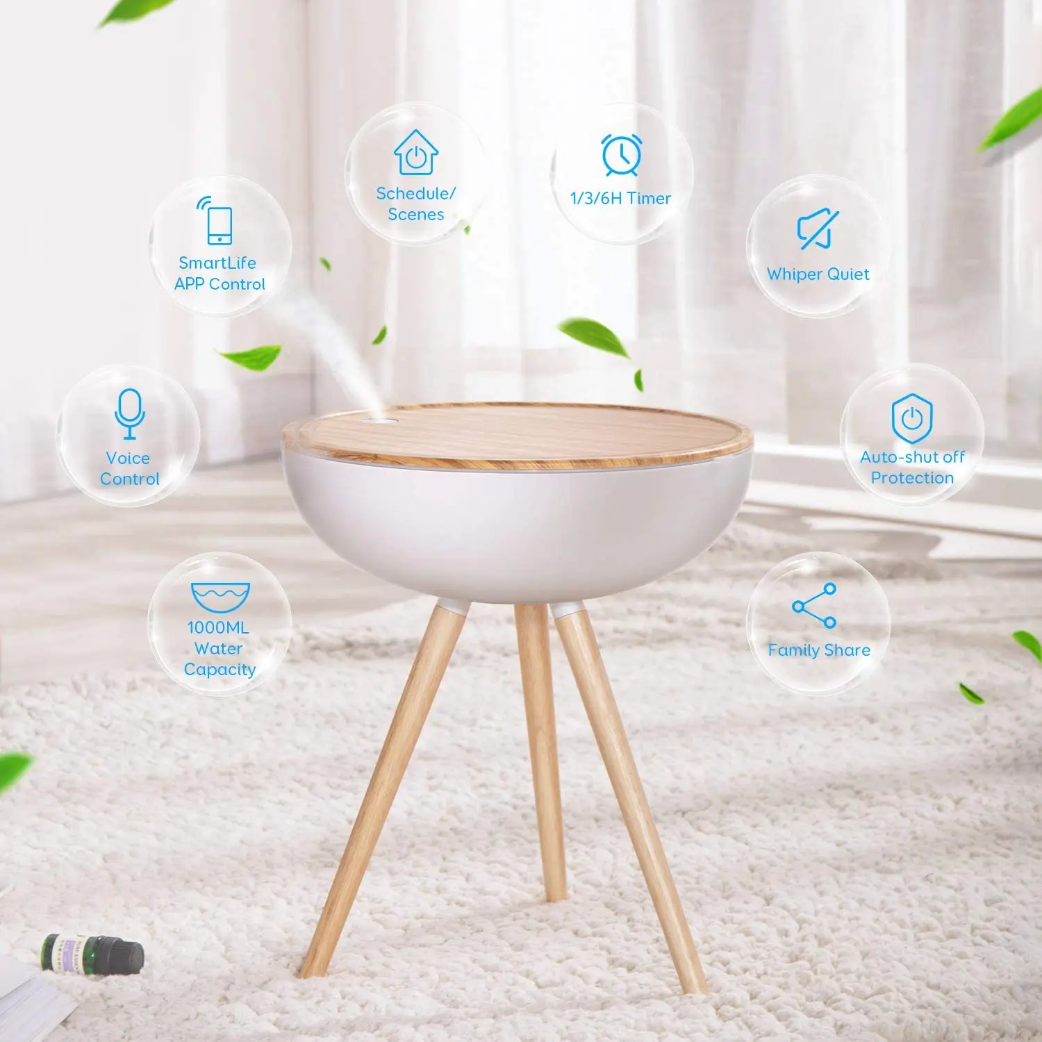 GX·Diffuser 1000 мл Alexa WiFi диффузор эфирного масла умный аромадиффузор увлажнитель 3