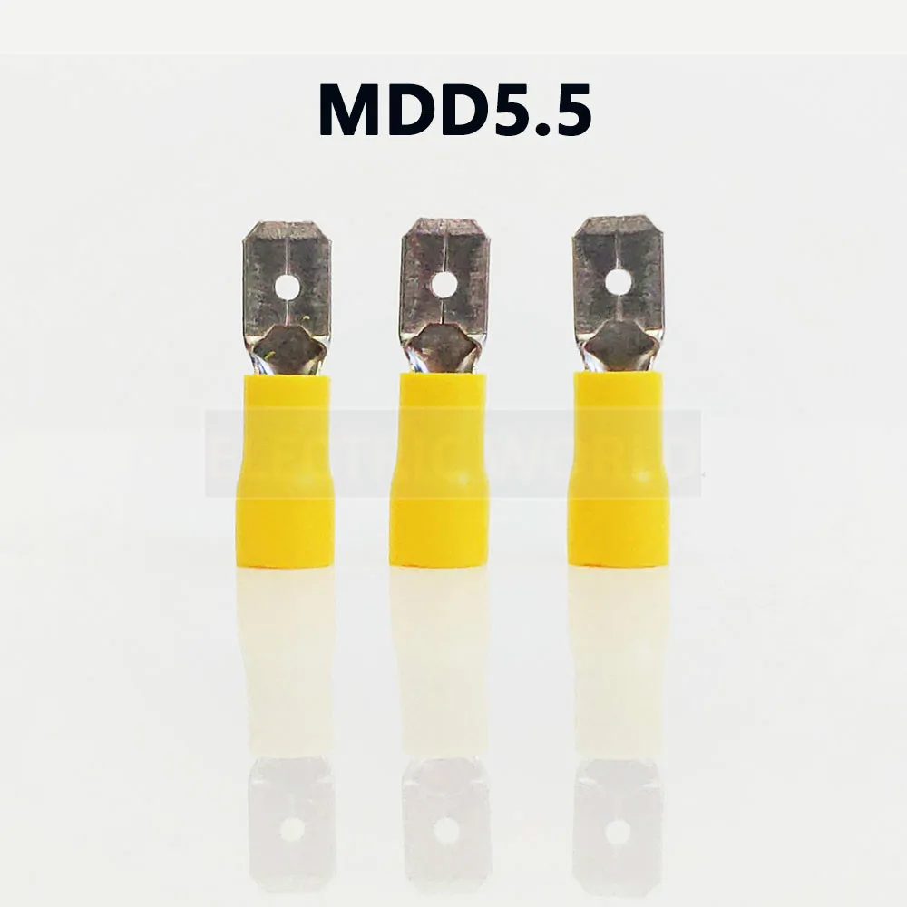 MDD5.5 серии 100 шт./пакет изолировали мужские разъединитель кабельный разъем провода терминалы Предварительно изолируя кабельных наконечнико...