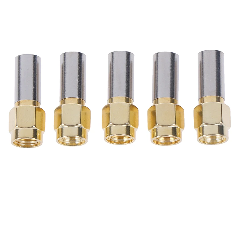 

5pcs/Lot SMA Male Plug RF Coaxial Connector Crimp For RG58 RG142 RG400 LMR195 RG223