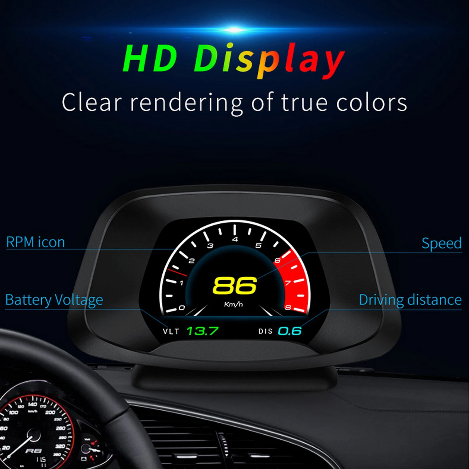 

Многофункциональный интеллектуальный цифровой измерительный прибор с большим экраном/мультипользовательский интерфейс/OBD2 + GPS-системы
