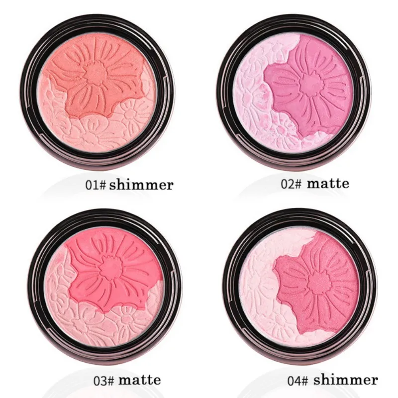 Румяна из чистого минерального материала 4 цвета румяна пудра для проверки лица с