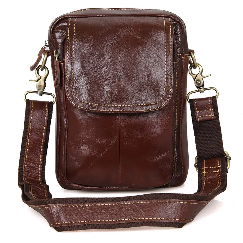 Men's Shoulder Bag Leather Fashion Shoulder Messenger Bag Chest Bag Small Casual Bag Men's Chest Bag Messenger Bag