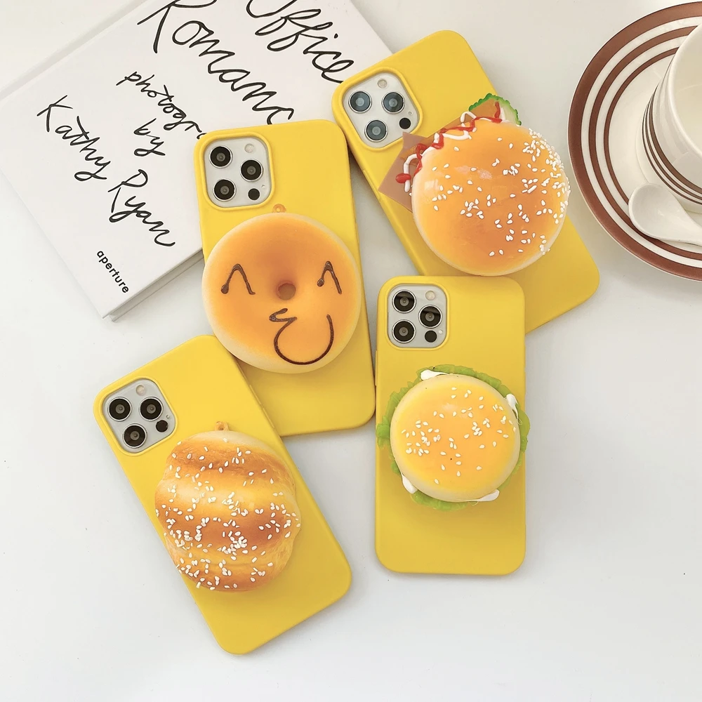 

S20 Fan Edition Case on for Coque Samsung Galaxy S20 FE Lite Ultra S20FE S20Plus Cases 3D Squishy Bread Phone Holder Cover Capa