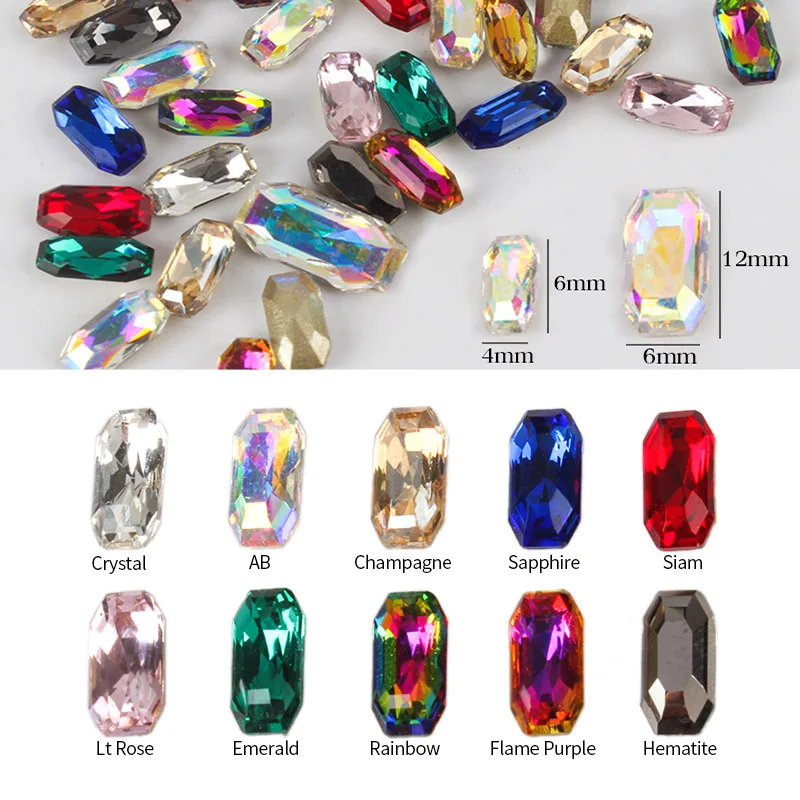 30 шт./лот стеклянные стразы для дизайна ногтей повторно восьмиугольный 10 видов