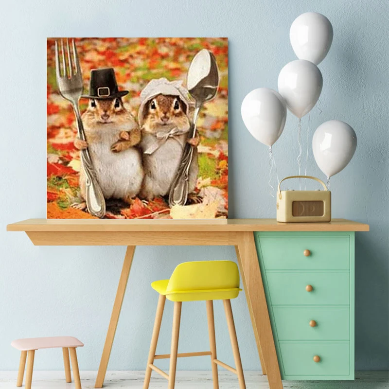 Картина по номерам произведение искусства chipmunk маленький белый тигр розовый