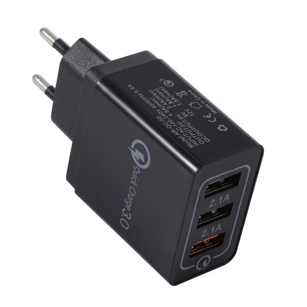 Сетевое зарядное устройство с 3 USB портами и поддержкой быстрой