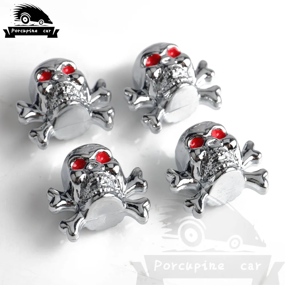 Колпачки на воздушный клапан с черепом пирата 4 шт. колпачки для шин мотоцикла и