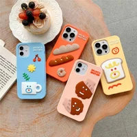 cute three dimensional delicacy food hot dog girl soft case for iphone 11 12 13 pro max 7 8 plus xr x xs se iphone cover fundas